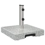 vidaXL Base de parasol à roulettes avec poignée granit gris 29 kg carrée