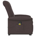 vidaXL Fauteuil inclinable de massage Marron foncé Tissu