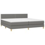 vidaXL Sommier à lattes de lit et matelas et LED Gris foncé 200x200 cm