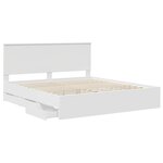 vidaXL Cadre de lit avec tiroir Blanc 180 x 200 cm Bois Ingénierie