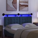 vidaXL Tête de lit suspendue Avec lumière LED Bleu Tissu