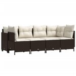 vidaXL Salon de jardin avec coussins 5 Pièces marron résine tressée
