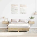 vidaXL Cadre de lit Sonoma 137 x 190 cm Bois d'ingénierie