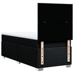 vidaXL Sommier à lattes de lit avec matelas Noir 90x190 cm Tissu