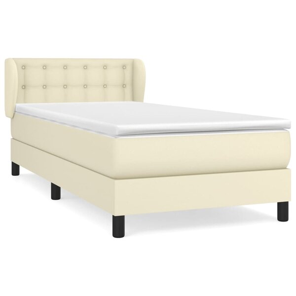 vidaXL Sommier à lattes de lit avec matelas Crème 80x200 cm Similicuir
