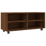 vidaXL Meuble TV sur roulettes Chêne marron 90x35x35cm Bois ingénierie