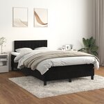 vidaXL Sommier à lattes de lit avec matelas noir 120x190 cm velours