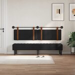 vidaXL Tête de lit suspendue Avec lumière LED Noir PU antique