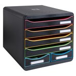 Module De Classement Big Box Maxi 6 Tiroirs Black Office - Noir/arlequin - Exacompta