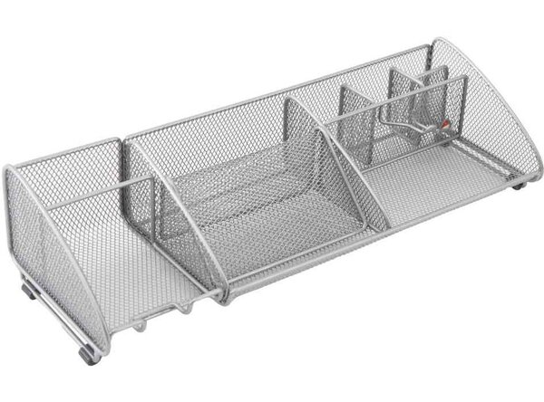 Pot à crayons 'MESHBOARD'  métal  9 compartiments  gris ALBA