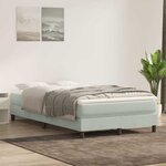 vidaXL Sommier à lattes de lit et matelas gris clair 120x220cm velours