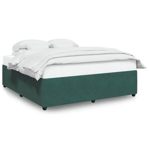 vidaXL Cadre de lit sans matelas vert foncé 180x200 cm velours