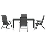 vidaXL Ensemble de salle à manger pour jardin 5 Pièces Gris Poly rotin
