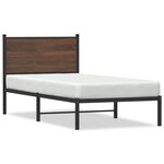 vidaXL Cadre de lit en métal sans matelas chêne marron 90x190 cm