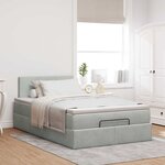 vidaXL Lit ottoman avec matelas et LED gris clair 120x190cm velours