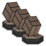 15 Panneaux muraux 30x26 hexagone marron bois