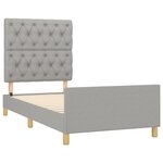 vidaXL Cadre de lit avec tête de lit Gris clair 80x200 cm Tissu