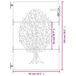 vidaXL Portail de jardin 85x150 cm acier corten conception de l'arbre