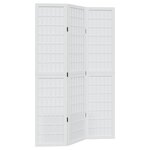 vidaXL Cloison de séparation 3 panneaux blanc bois de paulownia massif