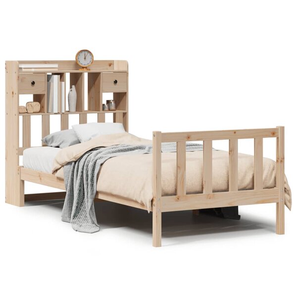 vidaXL Lit bibliothèque sans matelas 90x200 cm bois de pin massif