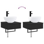 vidaXL Basin de lavage mural Noir 40 x 41 x 40 5 cm Bois d'ingénierie