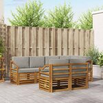 vidaXL Ensemble de canapés d'extérieur 7 pc Gris Naturel et Clair