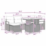 vidaXL Ensemble de canapé de jardin 7 Pièces Marron Poly rotin