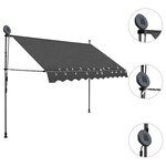 vidaXL Auvent manuel rétractable avec LED 300 cm Anthracite