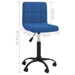 vidaXL Chaise pivotante de salle à manger Bleu Velours