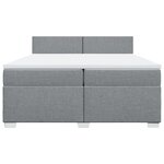 vidaXL Sommier à lattes de lit avec matelas Gris clair 200x200cm Tissu
