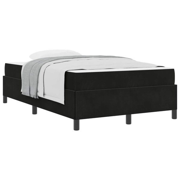 vidaXL Cadre de lit avec matelas Noir 120 x 190 cm tissu