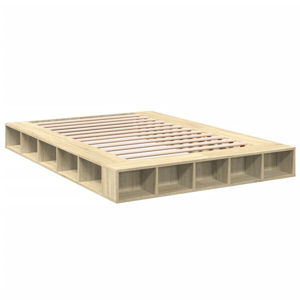 vidaXL Cadre de lit chêne sonoma 150x200 cm bois d'ingénierie