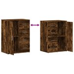vidaXL Buffets 2 Pièces chêne fumé 59x39x80 cm bois d'ingénierie