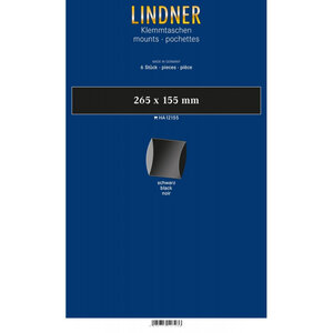 Bandes double soudure 265 x 155 mm pour blocs  carnets de timbres. Fond - Noir