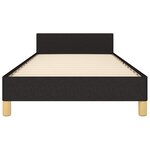 vidaXL Cadre de lit avec tête de lit sans matelas noir 90x200 cm tissu