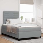 vidaXL Lit ressort avec matelas et lumière LED gris clair  120 x 200 cm en tissu