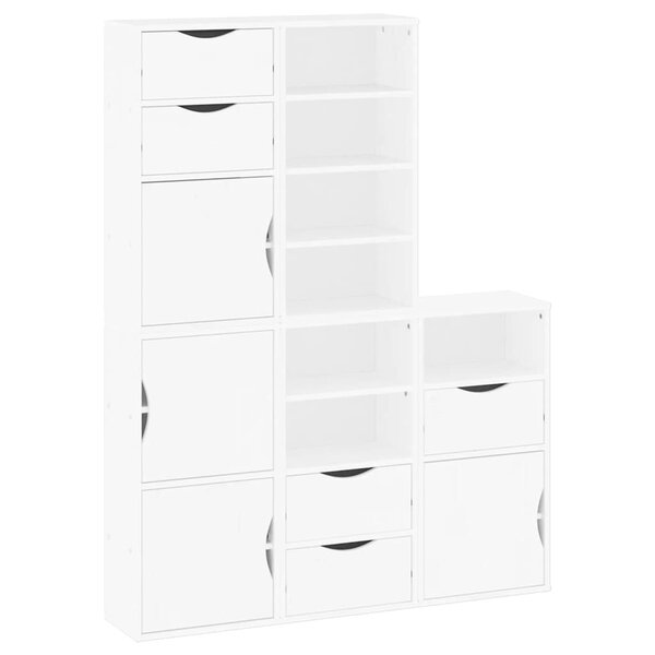 vidaXL Armoires latérales 5 Pièces ODDA blanc 40x24x79 cm bois massif pin