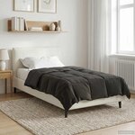 vidaXL Duvet d'été simple Matelassé Anthracite 135 x 200 cm Microfibre