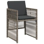 vidaXL Ensemble de salle à manger de jardin 9 pièces avec coussins Gris Poly Rattan