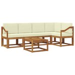 vidaXL Ensemble de canapés d'extérieur 6 pc Naturel et Crème
