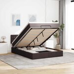VidaXL Cadre de lit ottoman avec matelas marron foncé 140x200 cm tissu