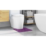 vidaXL Tapis de bain antidérapant avec découpe pour toilette Violet