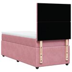 vidaXL Sommier à lattes de lit avec matelas Rose 90x200 cm Velours