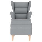 vidaXL Fauteuil avec repose-pied Gris clair Tissu