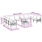 vidaXL Ensemble de canapé de jardin 11 Pièces Anthracite Acier
