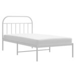 vidaXL Cadre de lit métal sans matelas et tête de lit blanc 107x203 cm
