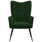 vidaXL Chaise de relaxation Vert foncé Velours