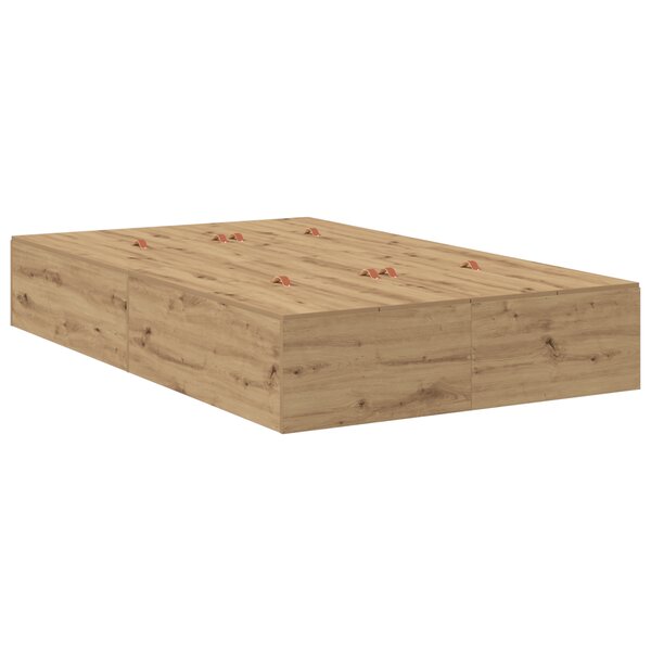 vidaXL Cadre de lit en chêne avec rangement 120x190 cm