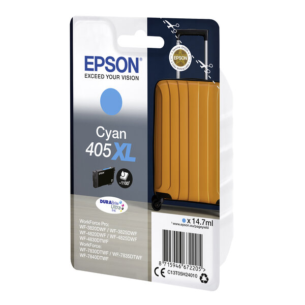 Epson 405xl cartouche haute capacité couleurs séparées pour imprimante jet d'encre - cyan