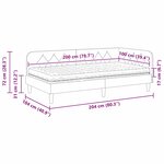 vidaXL Cadre de lit d'angle avec matelas Bordeaux 100 x 200 cm tissu